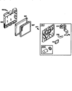 Air Cleaner Assembly And Cover Diagram and Parts List for 12H800  Briggs and Stratton Engine